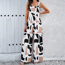 Load image into Gallery viewer, Fashion Print Square Neck Jumpsuit
