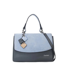 Load image into Gallery viewer, Simonetta Leather Handbag -Serenity / Charcoal
