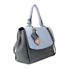 Load image into Gallery viewer, Simonetta Leather Handbag -Serenity / Charcoal
