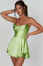 Load image into Gallery viewer, Elegance Allure Satin Suspender Dress
